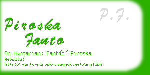 piroska fanto business card